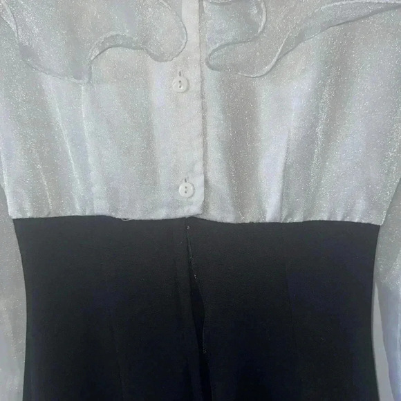 Vintage RARE organza Jumpsuit. Xs-S ruffle stirrup bottom unique Christmas Xmas - Picture 10 of 12